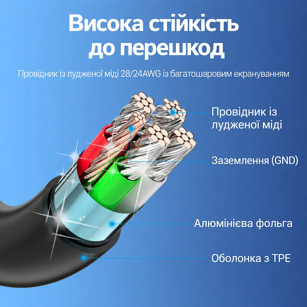 Кабель Vention COVBF USB-C - Micro-USB 1 м чорний (COVBF) - фото 9