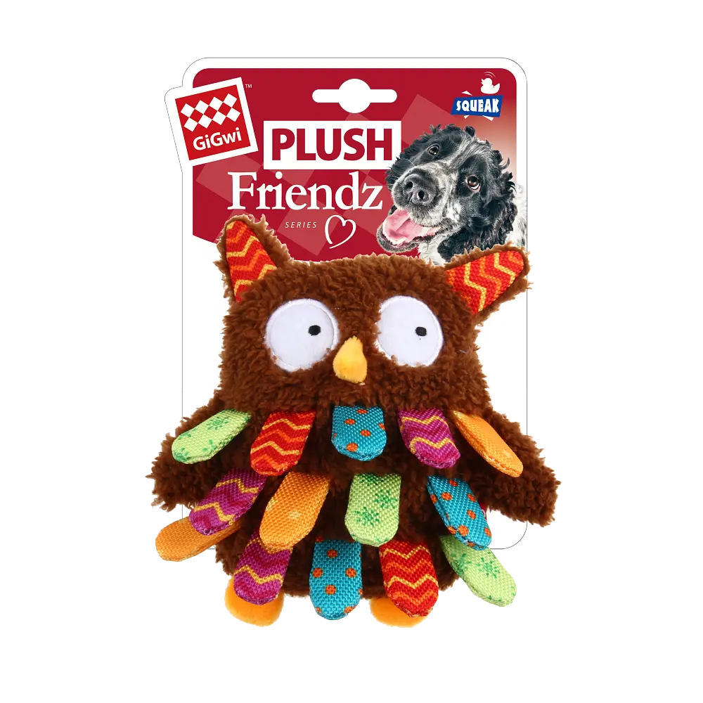 Іграшка для Собак Gigwi Plush Friendz Сова з пищалкою 17 х 11 х 4 см - фото 5