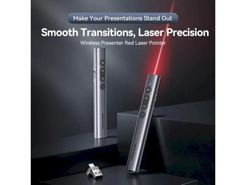 Презентер Vention PowerPoint Clicker with Red Laser Pointer Gray (KQIH0) - фото 3