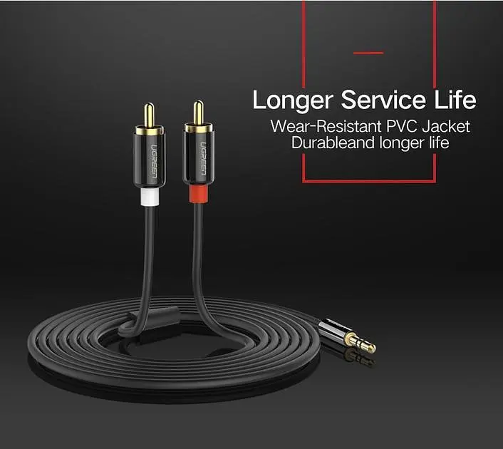 Кабель аудио Ugreen AV116 2RCA to 3.5mm стерео разветвитель 3 м (10590) - фото 10