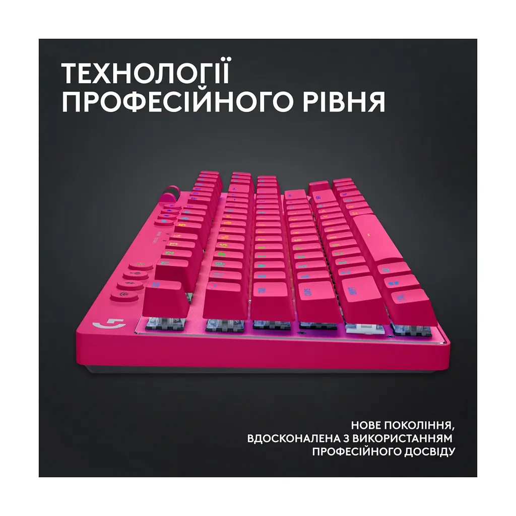 Клавіатура Logitech G PRO X TKL Lightspeed Tactile USB UA Magenta (920-012159) - фото 9