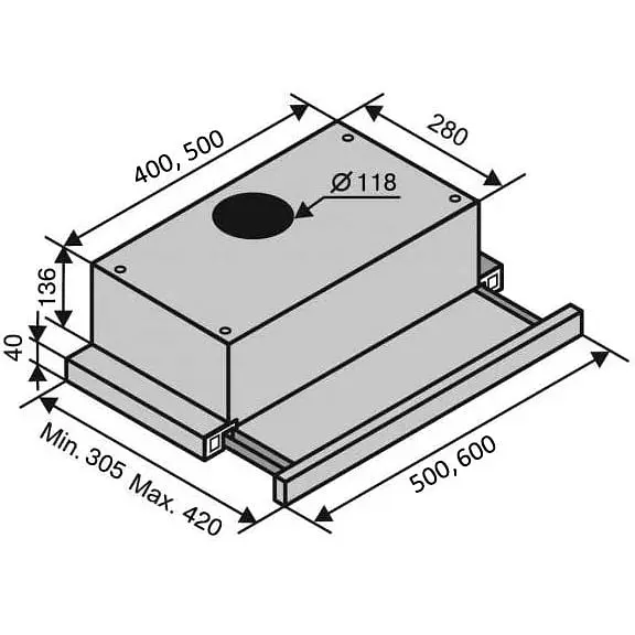 Вытяжка Ventolux Garda 60 BK (750) SMD LED - фото 6