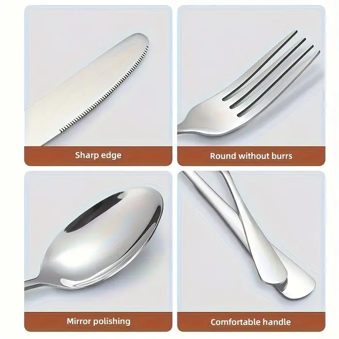 Туристичний набір 10 в 1 для пікніка з нержавіючої сталі в чохлі / Портативний набір посуд для кемпінгу 10 предметів Чорний - фото 7