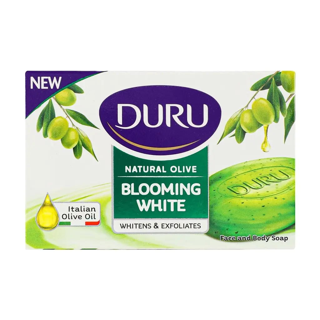 Твердое мыло Duru Natural Olive Blooming White С оливковым маслом и экстрактом плодов папаи 90 г (8690506496098) - фото 3
