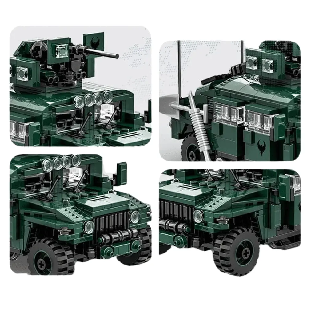 Конструктор Wange військовий автомобіль Hummer Humvee з кулеметом  військова техніка, 518 деталей - фото 3