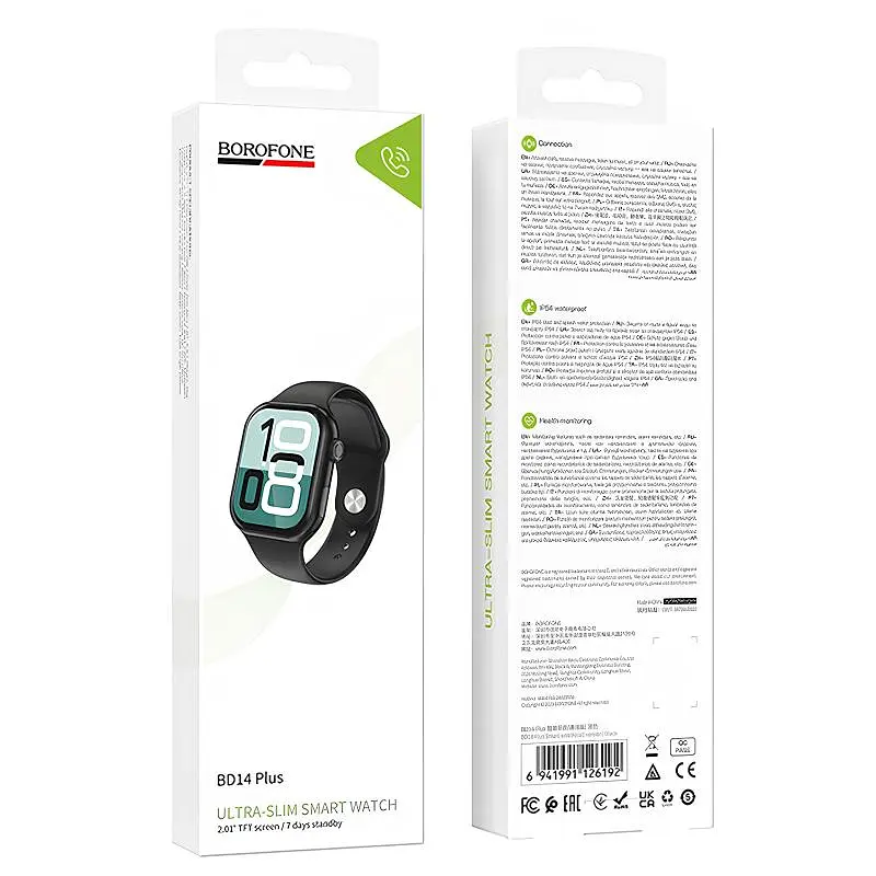Смарт-годинник BD14 Plus Smart sports watch (call version) Black Borofone teh0030132 - фото 4