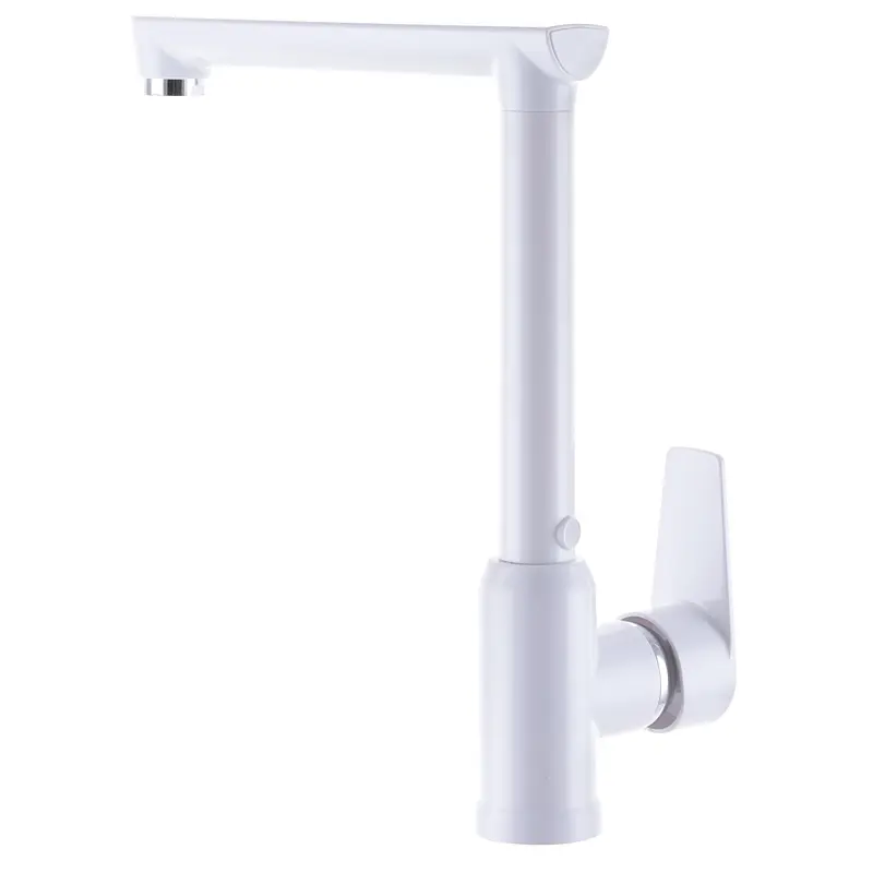 Змішувач для кухні Plamix Mario-017 з підведенням white PM0608, Білий - фото 2