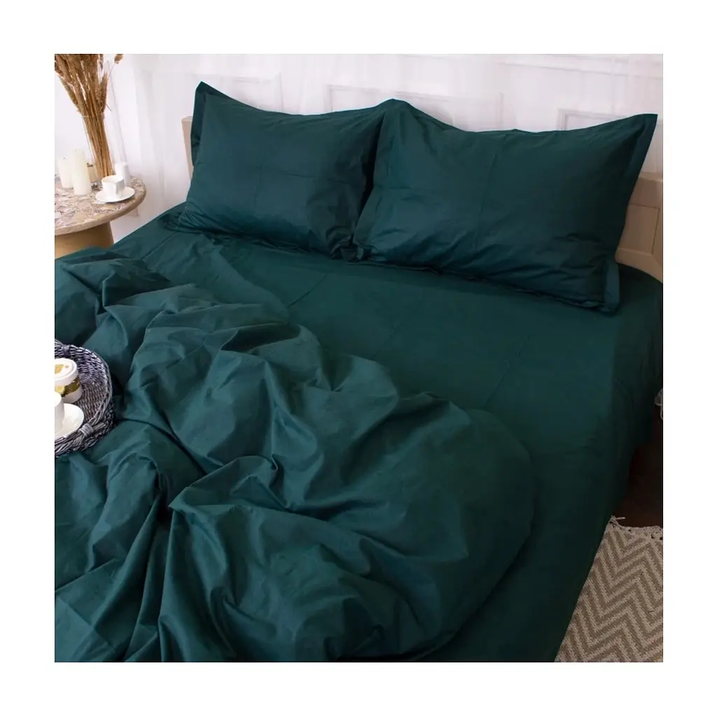 Постільна білизна MirSon Poplin Line 091 Emerald 110x140 (2200006277408) - фото 2
