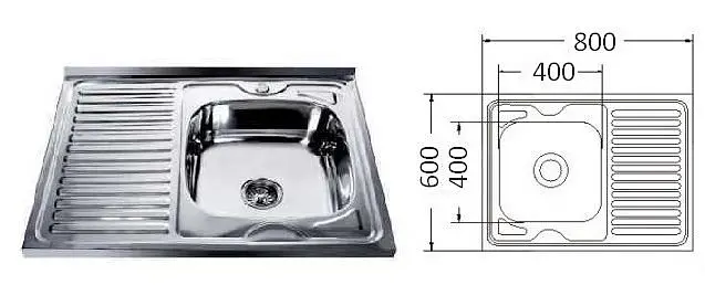 Кухонна мийка Mira MR 8060 Decor Right - фото 3