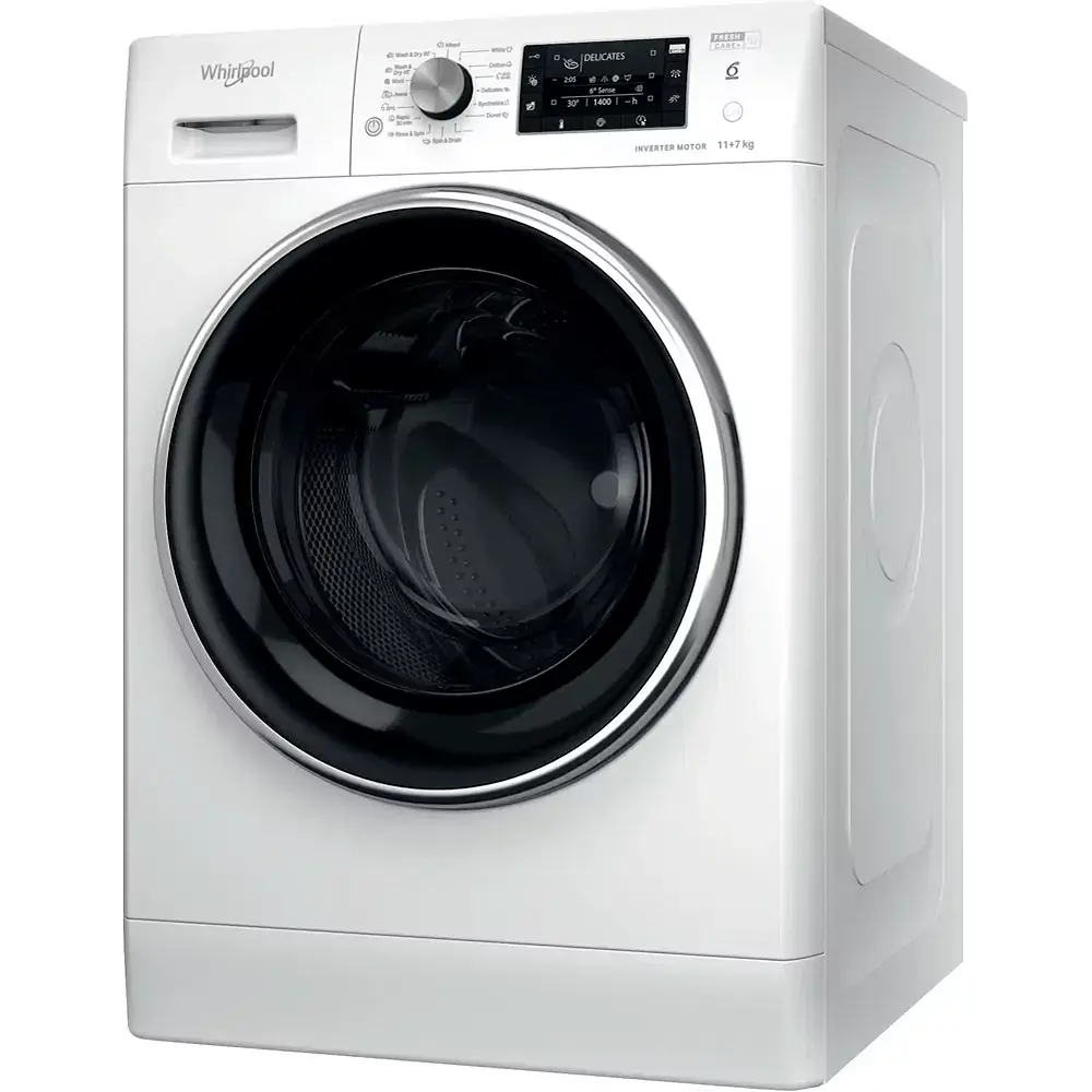 Прально-сушильна машина Whirlpool фронтальна 11(7) кг 1600 A 60 см дисплей пара інвертор білий - фото 2