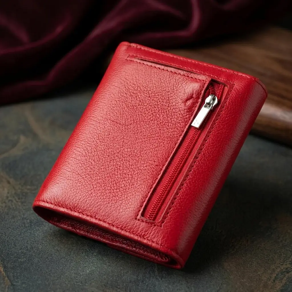 Яскравий жіночий гаманець з монетницею з натуральної шкіри ST Leather 19493 червоний - фото 3