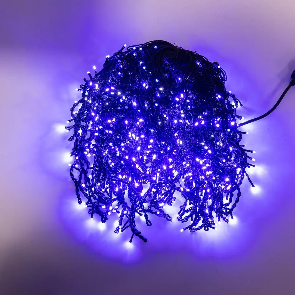Гірлянда Бахрома вулична 840 LED 50 метрів чорна, синій - фото 5