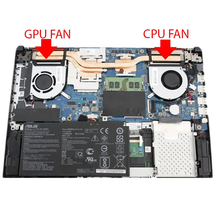 Вентилятори для Asus FX505 FX506 FX705 FX706 series, (пара CPU+GPU, 13NR00S0M11111, 13NR00S0M12011, Аналог) - фото 10