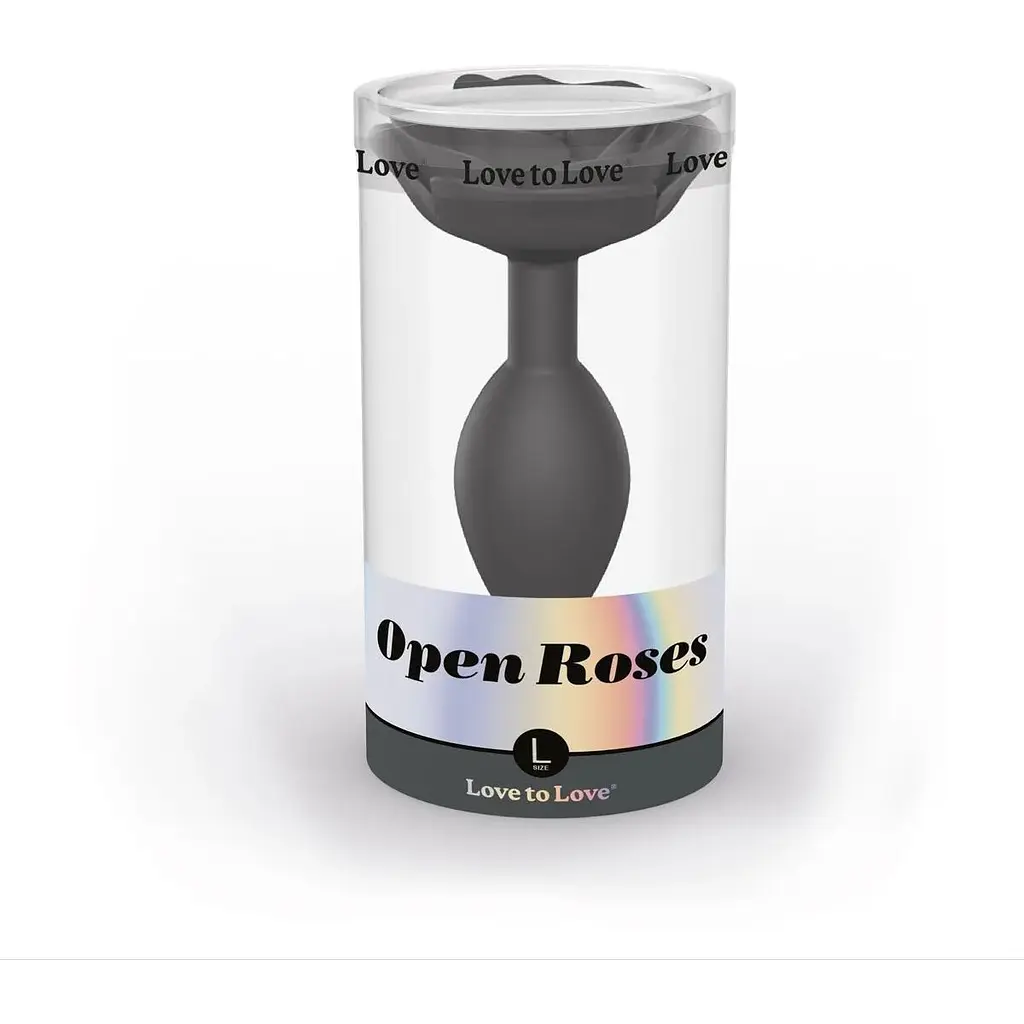 Силиконовая анальная пробка Love To Love Open Roses L Size - Black Onyx - фото 6