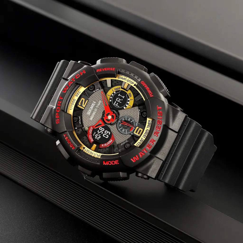 Чоловічий наручний годинник 2118BKRD Black-Red Skmei acs0030266 - фото 5
