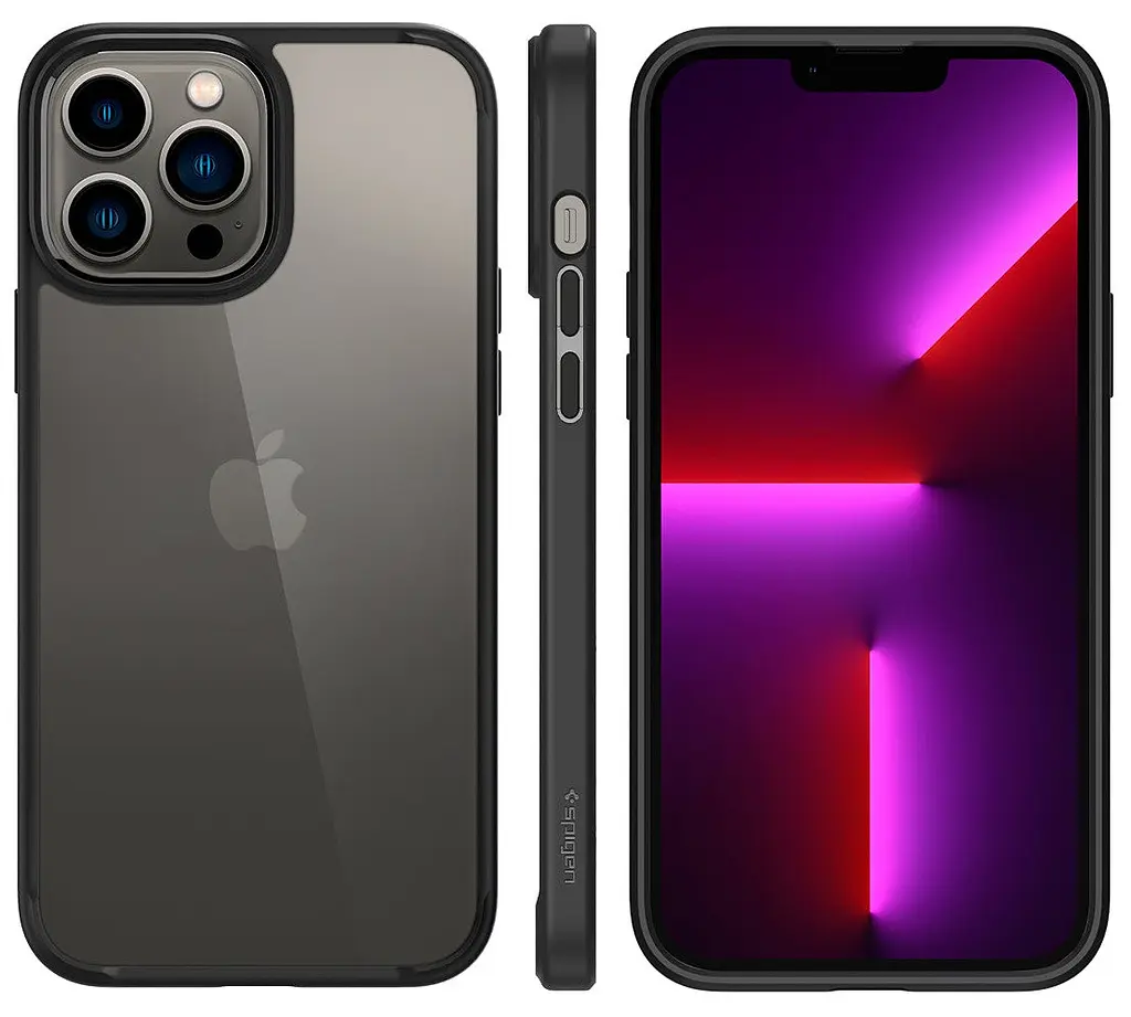 Оригінальний протиударний чохол для iPhone 13 Pro Max (6.7") Spigen Ultra Hybrid Matte Black (ACS03205) - фото 9