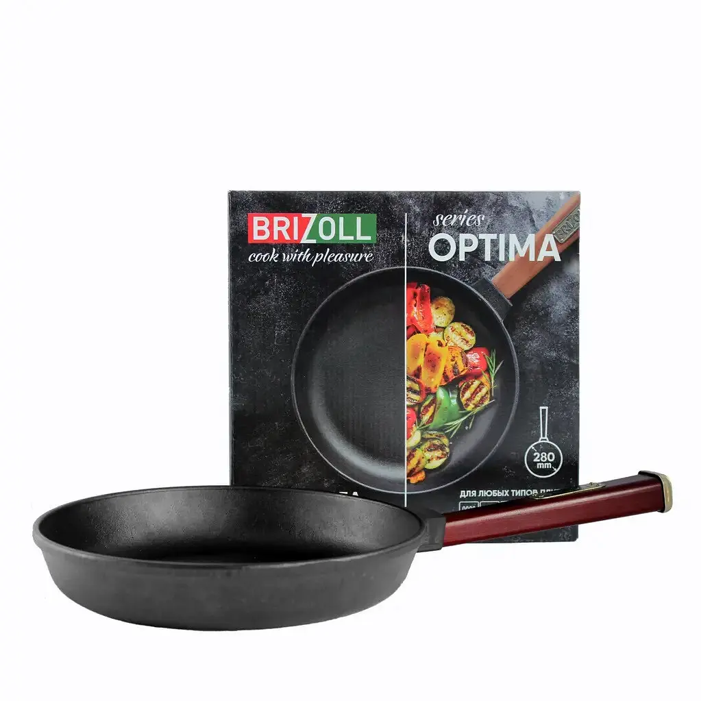 Сковорода чавунна Brizoll Optima O2840 28 см - фото 8