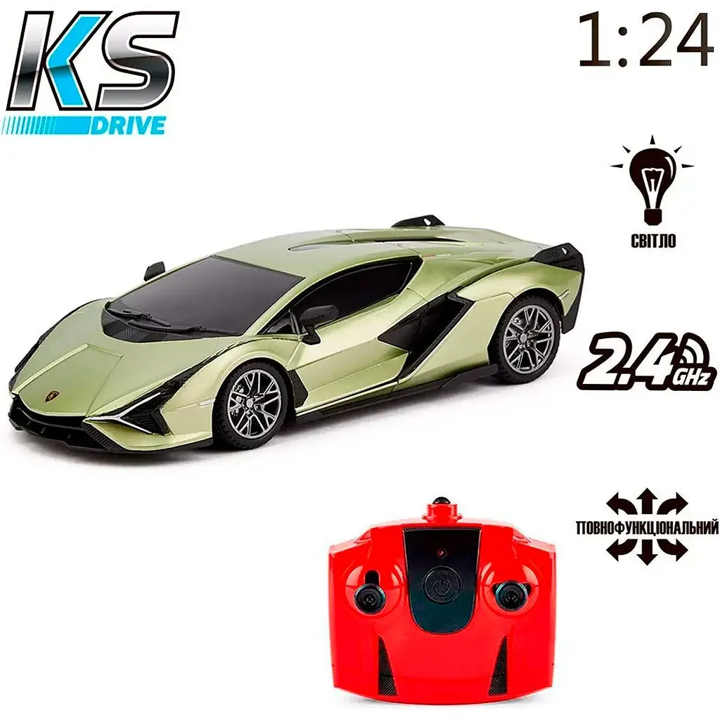 Машинка на радіокеруванні KS Drive 1:24 Lamborghini Sian Green (124GLSG) [113412] - фото 6