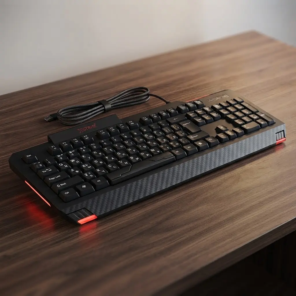 Повнорозмірна мембранна клавіатура провідна із виступом XSTRIKE X-1022 RGB USB із трьохмовною розкладкою UA/EN/RU та РГБ підсвічуванням та ніжками USB-A 105 клавіш Чорний - фото 2