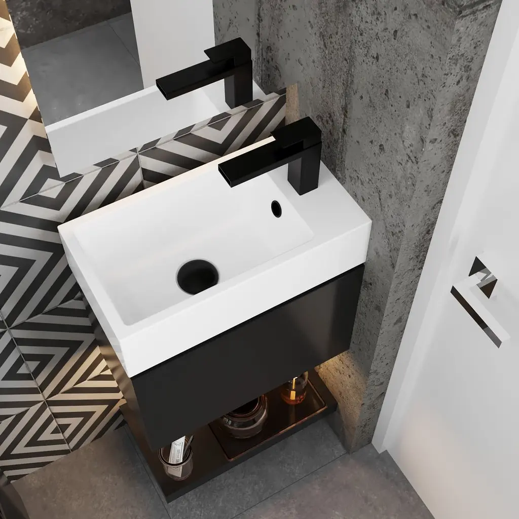 Раковина глянцева накладна Amidicon Mini 45 450x250 з литого каменю MINI_45_HL, Білий - фото 7
