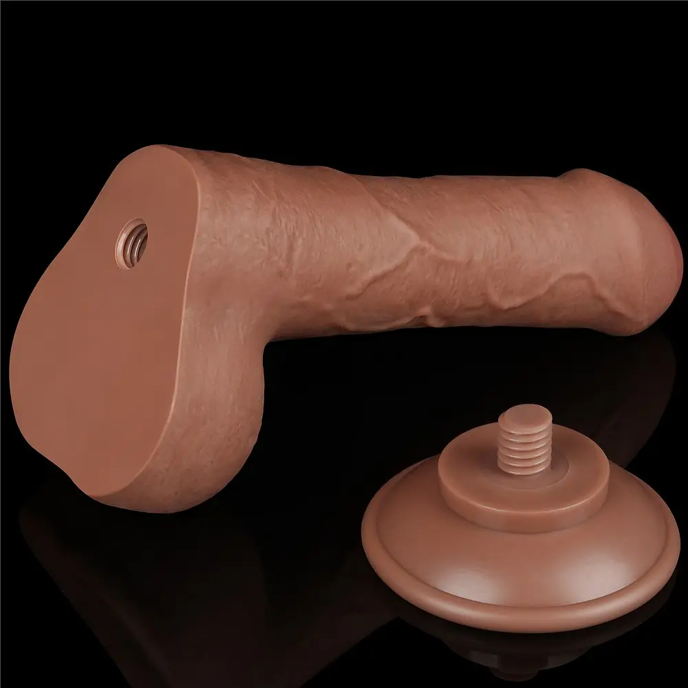 Фаллоимитатор LoveToy Sliding-Skin Dual Layer Dong 7" 18.3 см коричневый - фото 6