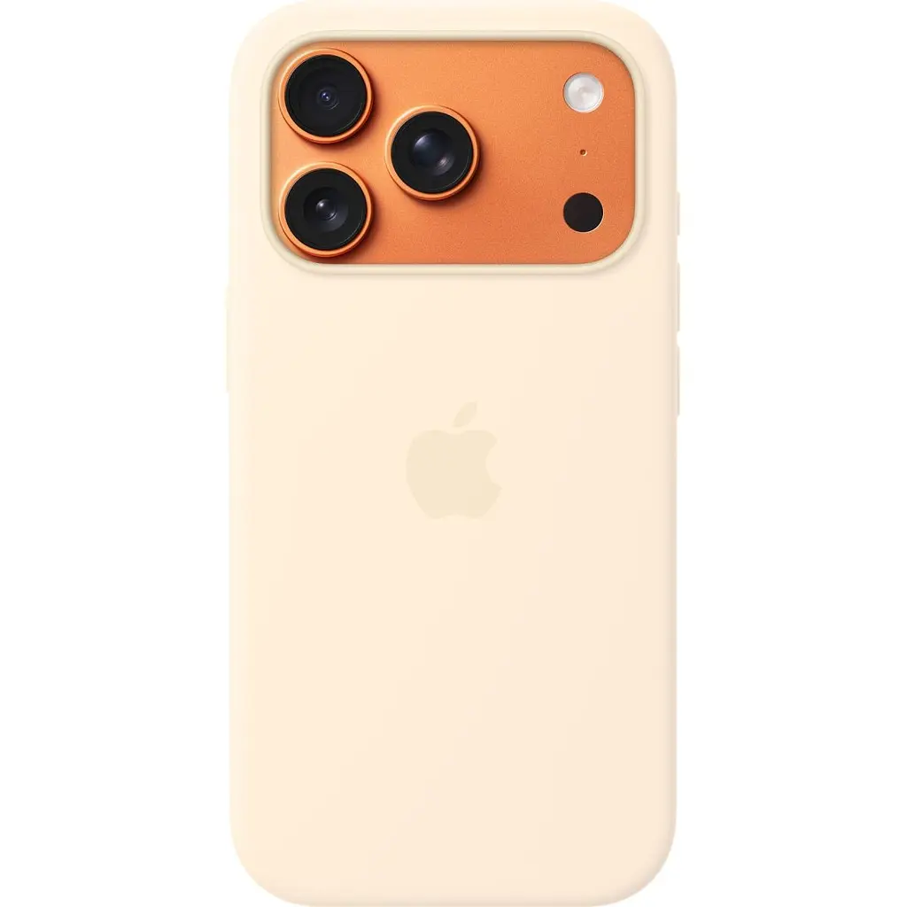 Силіконовий чохол з кнопкою, анімацією та MagSafe для Apple iPhone 17 Pro ванільний AAA [175565] - фото 2