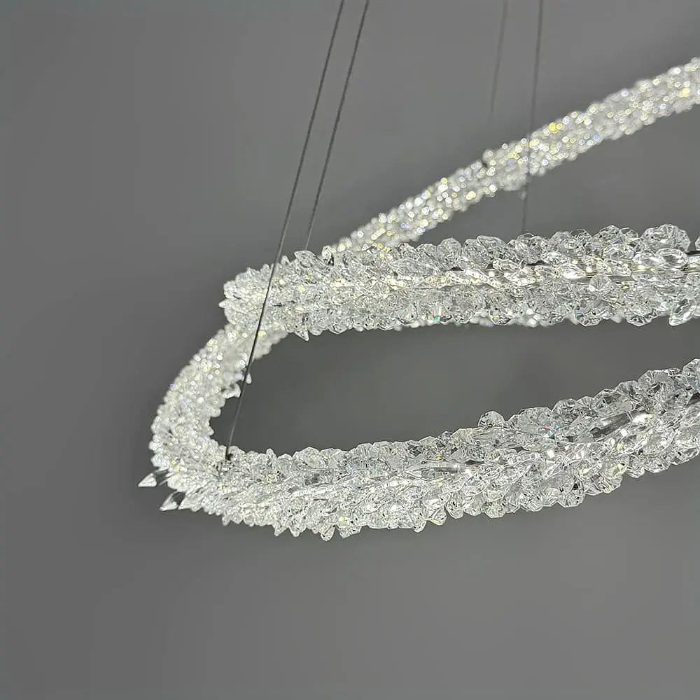 Невероятная хрустальная подвесная люстра Ø 80+60 см Ст. MD9105R-800+600 CH | Line F - фото 6