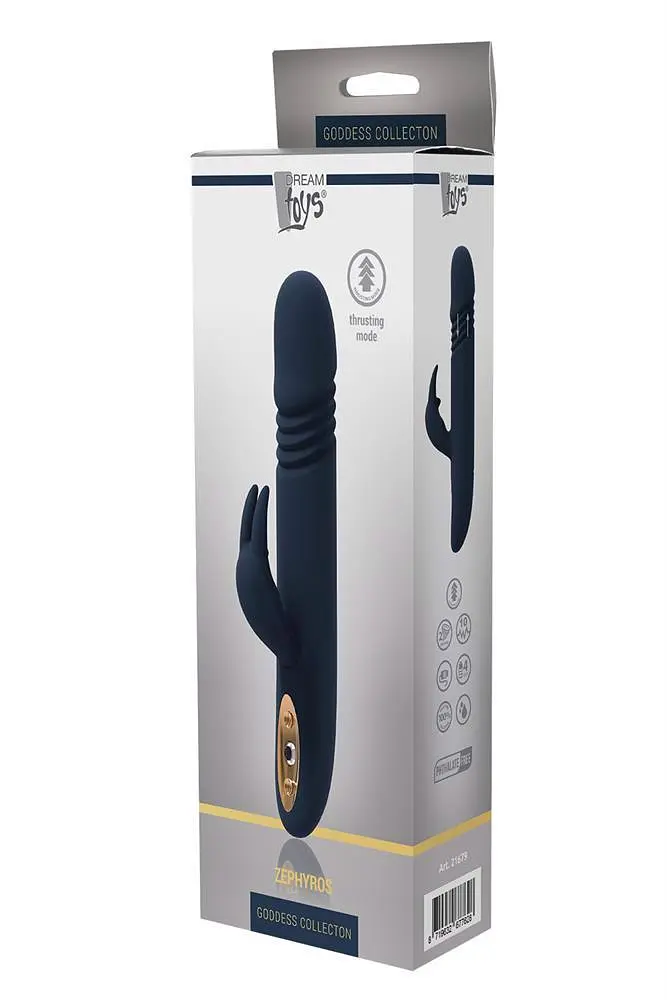 Вібратор-кролик Dreamtoys Goddess Collection Zephyros 23 см синій - фото 6