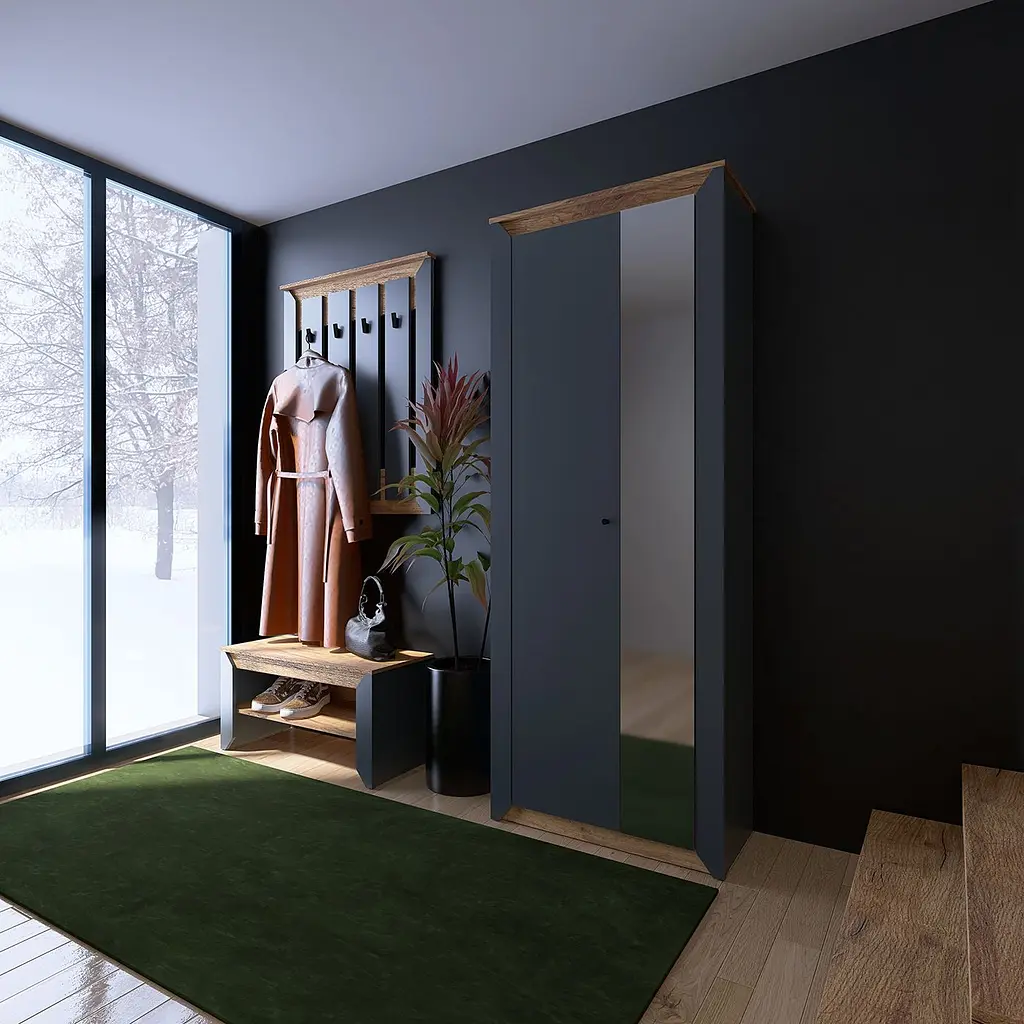 Тумба для обуви Эверест Нордик-900, 90х38х45 см графит/дуб золотой крафт (EVR-5546) - фото 7