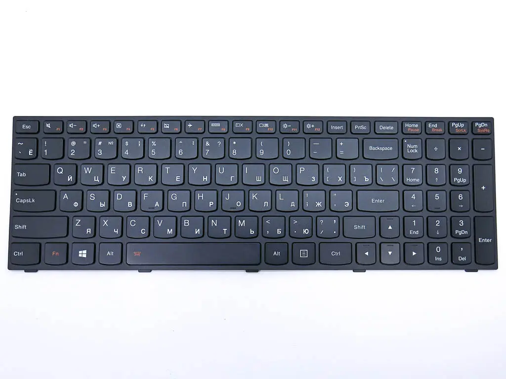 Клавіатура для LENOVO IdeaPad G50, G50-30, G50-45, G50-70, G70, G70-70, G70-80, Z50-70, Z50-75, Z70-80 (RU Black, Чорна рамка з підсвічуванням) - фото 3