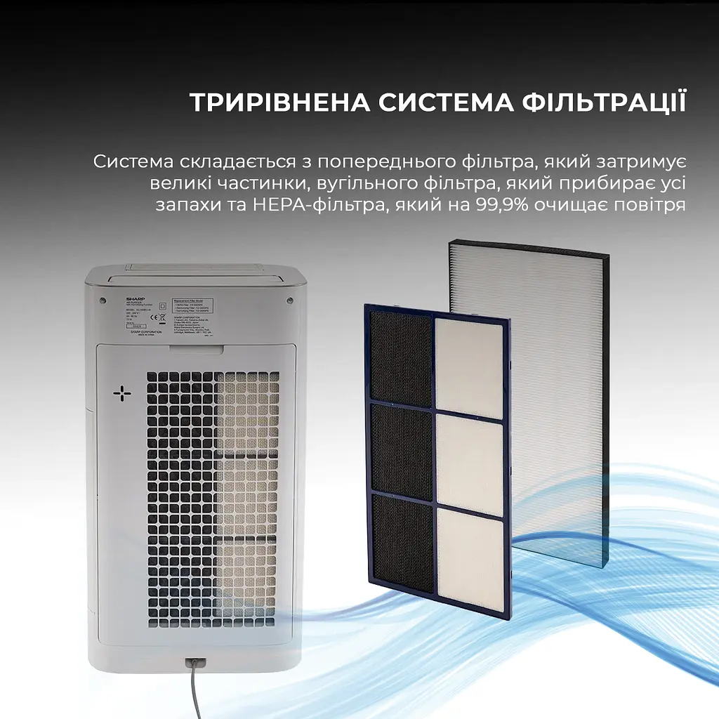 Очищувач повітря з функцією зволоження Sharp KC-G60EUW - фото 6