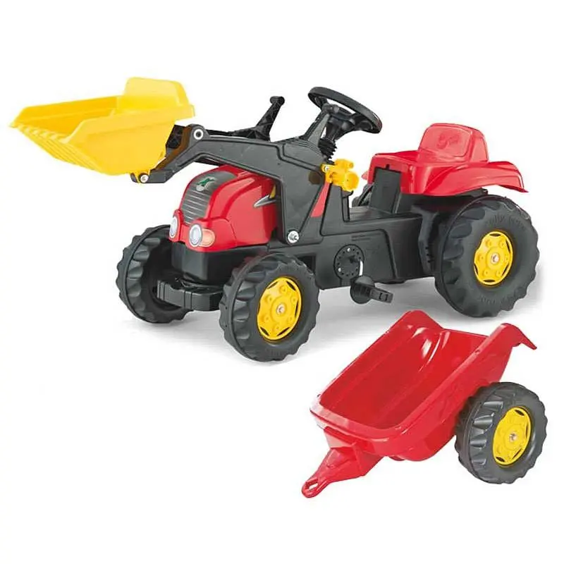 Педальний трактор Rolly Toys rollyKid-X червоний з жовтим (23127) - фото 2