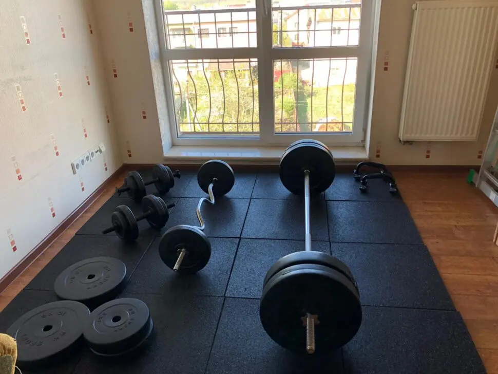 Лавка для жиму RN-Sport ReadMeBlack Штанга 83 кг гриф W гантелі - фото 9