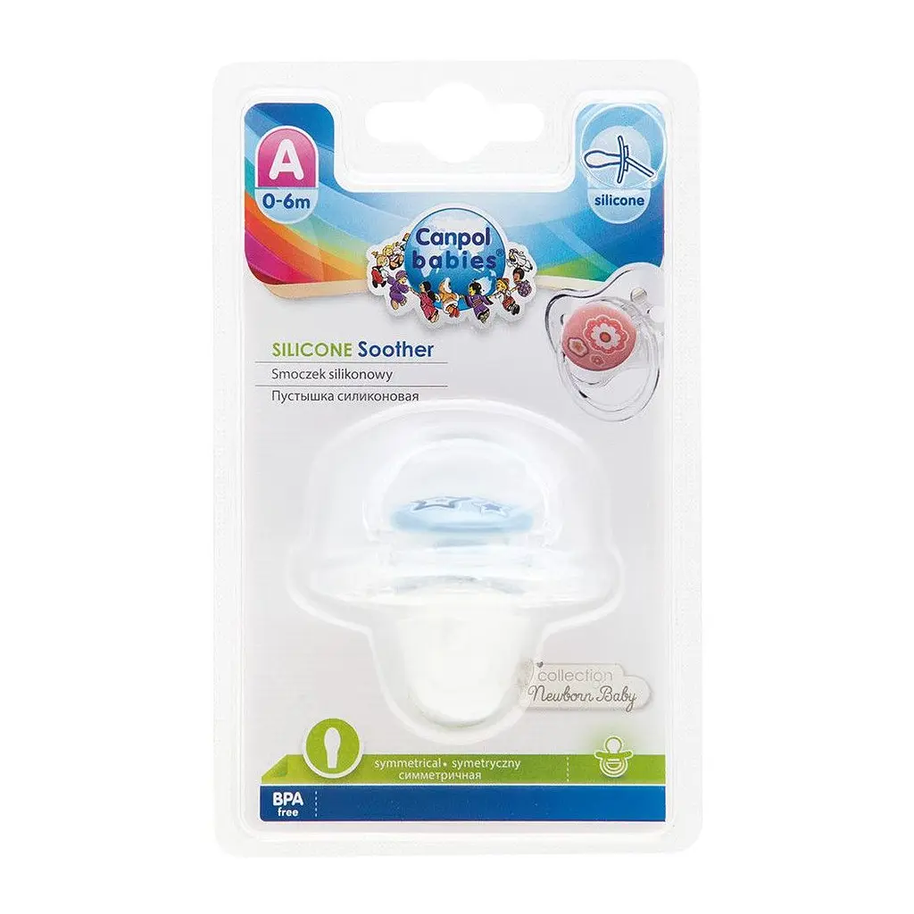 Силіконова симетрична пустушка Canpol babies Newborn Baby 0-6 міс., синій (22/580_blu) - фото 2