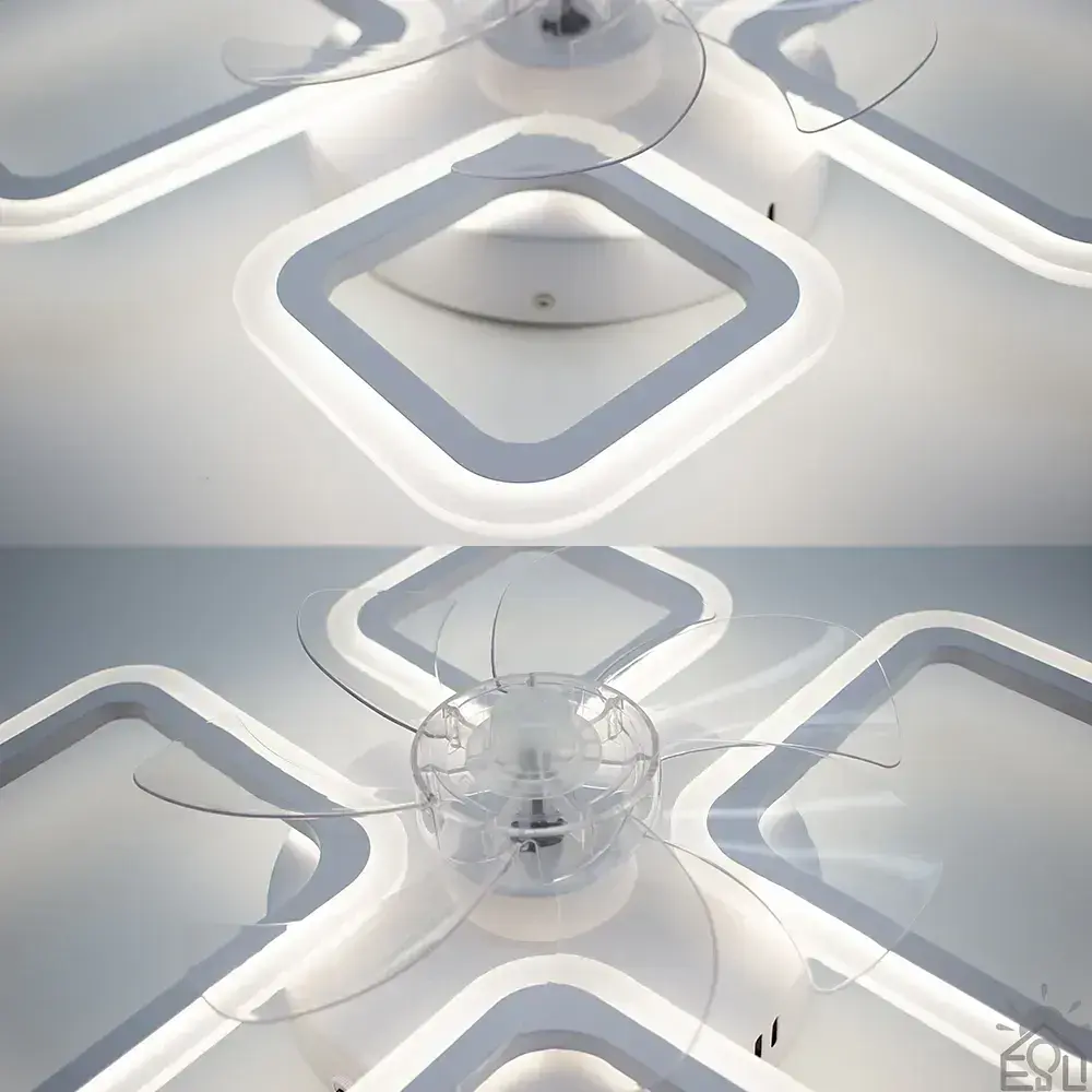 Люстра з вентилятором керована світлодіодна FAN OVAL 38 Вт + 15 Вт 645x500x125 мм Бiла ESLLSE - фото 7