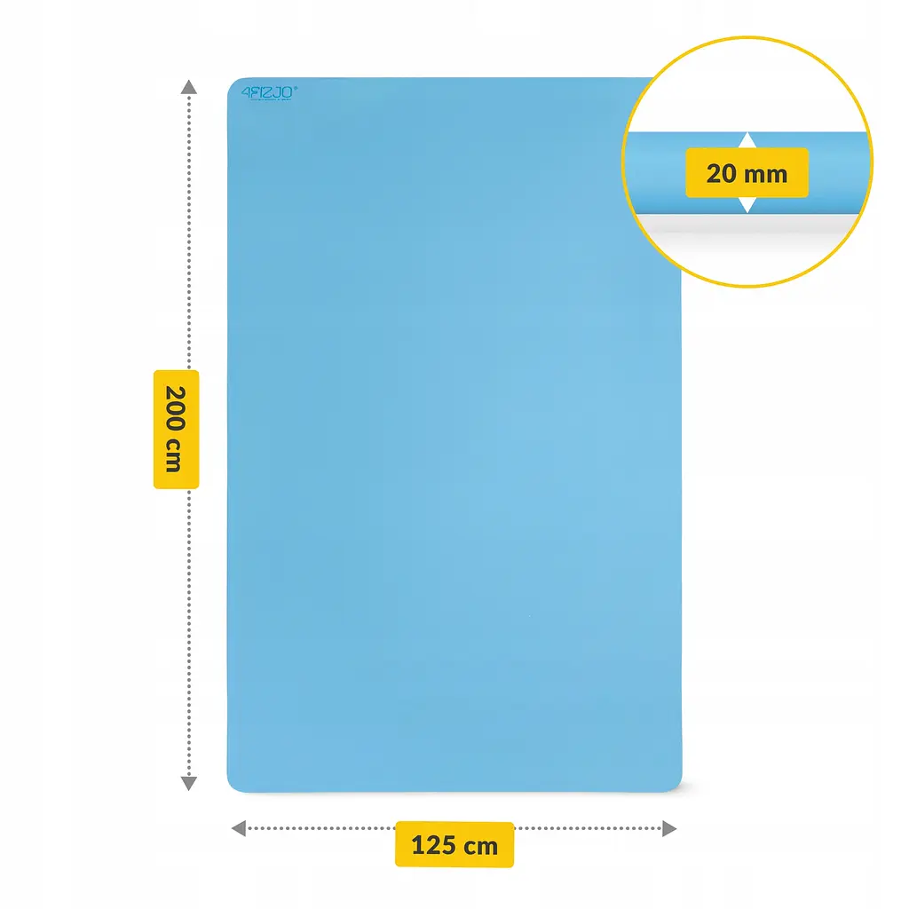 Килимок (мат) спортивний 4FIZJO TPE Gigant 200 x 125 x 2 см для йоги та фітнесу Sky Blue (P-5907739318985) - фото 7