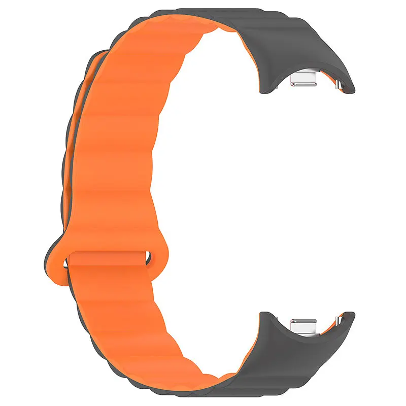 Ремінець Dual-color Magnetic для Xiaomi Mi Band 9/8/10 Gray / Orange - фото 3