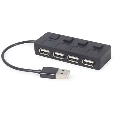 Концентратор Gembird USB 2.0 4 ports switch black (UHB-U2P4-05) - фото 2