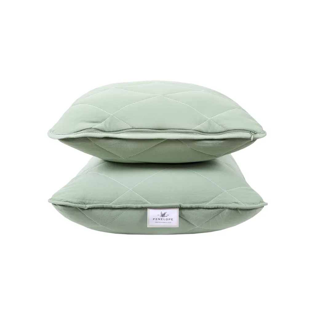 Набор одеяло с подушками Penelope - Colors in Comfort green зеленый евро - фото 7