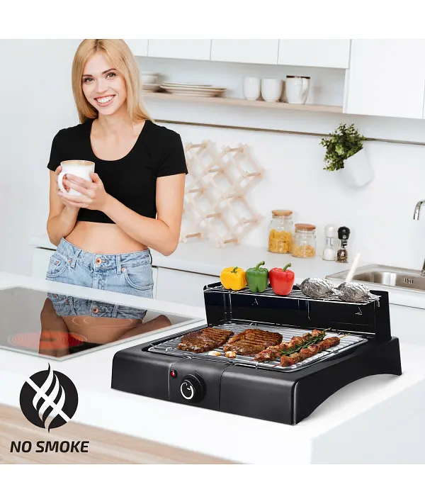 Настольный/садовой электрогриль Heckermann BG 1703 2 в 1 2400 Вт (BQ1703XLP-SWGF(1) - фото 6