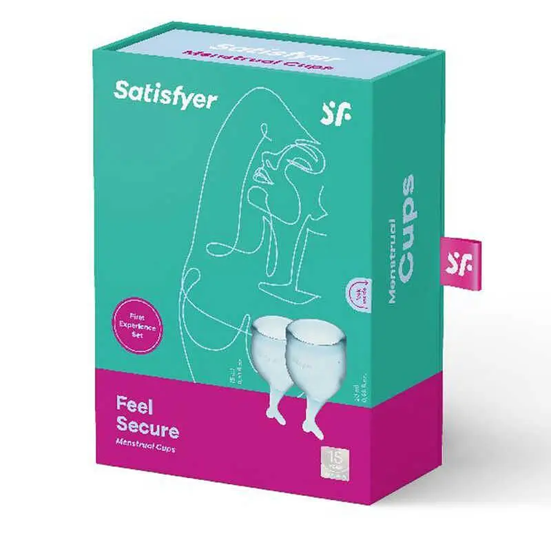 Satisfyer Feel Secure-набір менструальних чаш, 15 мл і 20 мл (темно-зелений) - фото 5