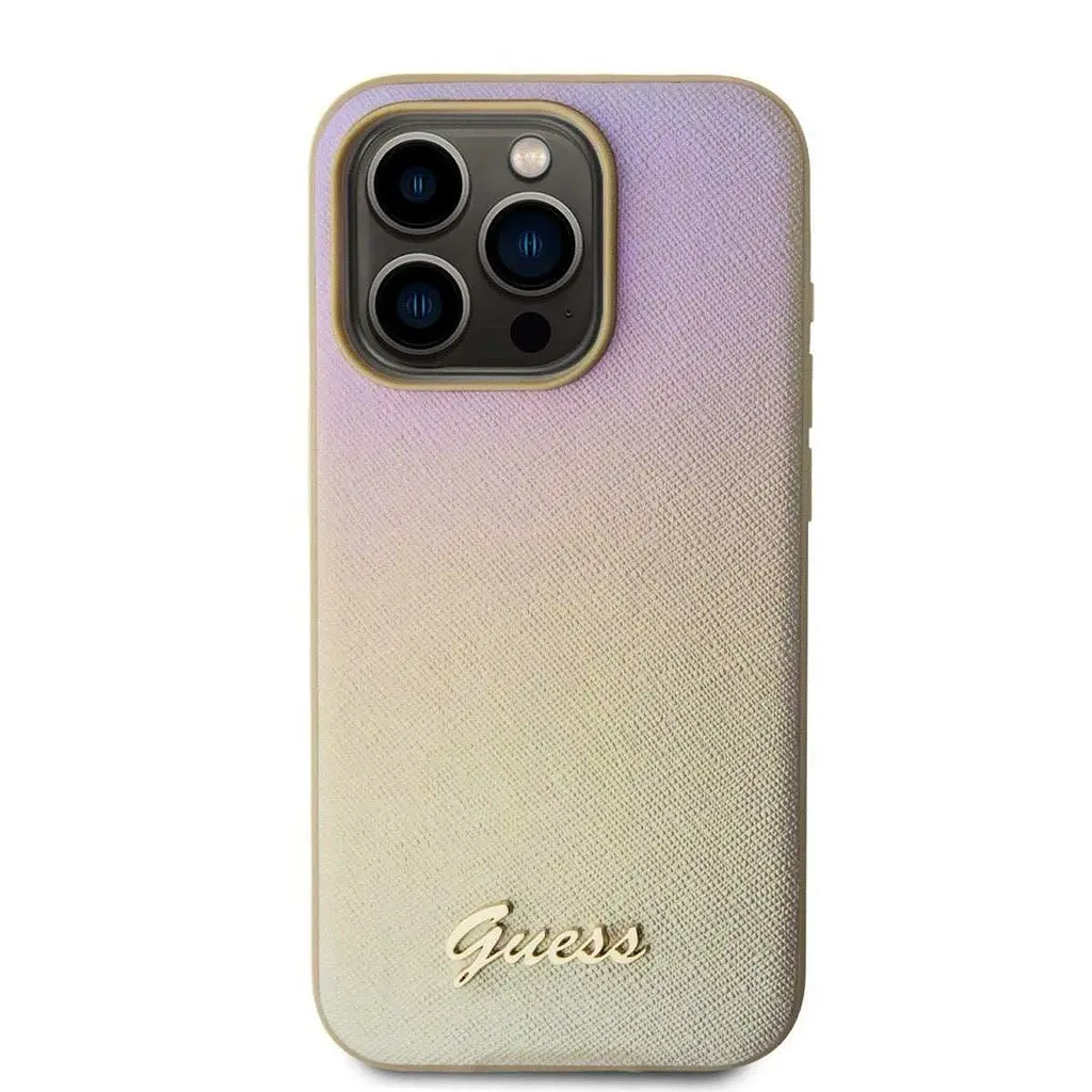 Чехол Guess PU Leather Iridescent Metal Script для iPhOne 15 Pro Max Gold (57983118682) - фото 3