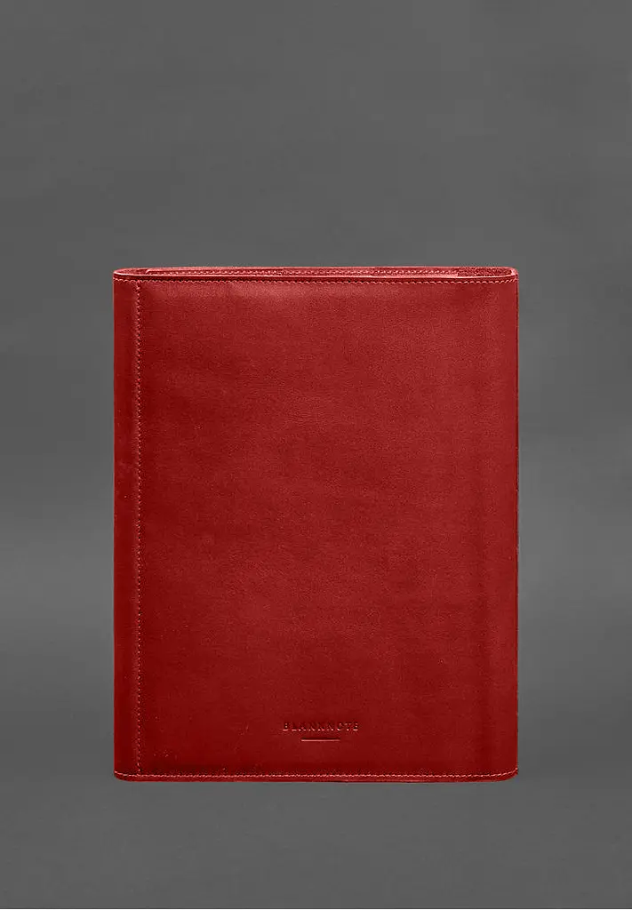 Кожаная папка для документов "Семейная" А4 на сегрегаторе с файлами красный - фото 10