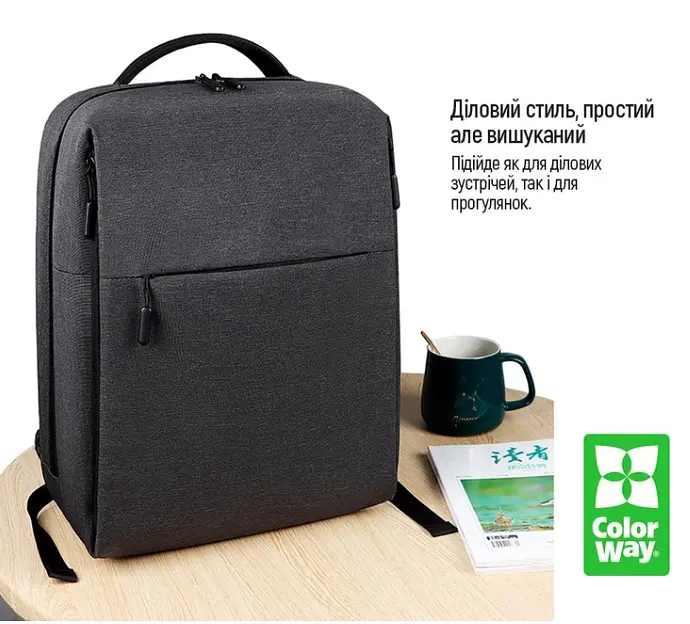 Рюкзак для ноутбука ColorWay Travel Business Black 15.6" (CW-BPTB156-BK) - фото 8