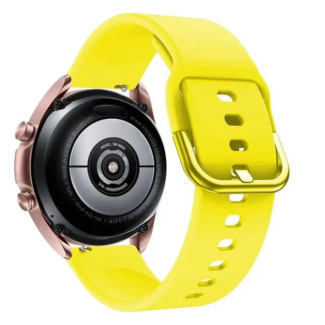 Ремешок для Samsung Galaxy Watch 5 44mm - желтый силикон размер L ширина крепления 20мм Watchbands One (W1-5WB50020567095) - фото 2