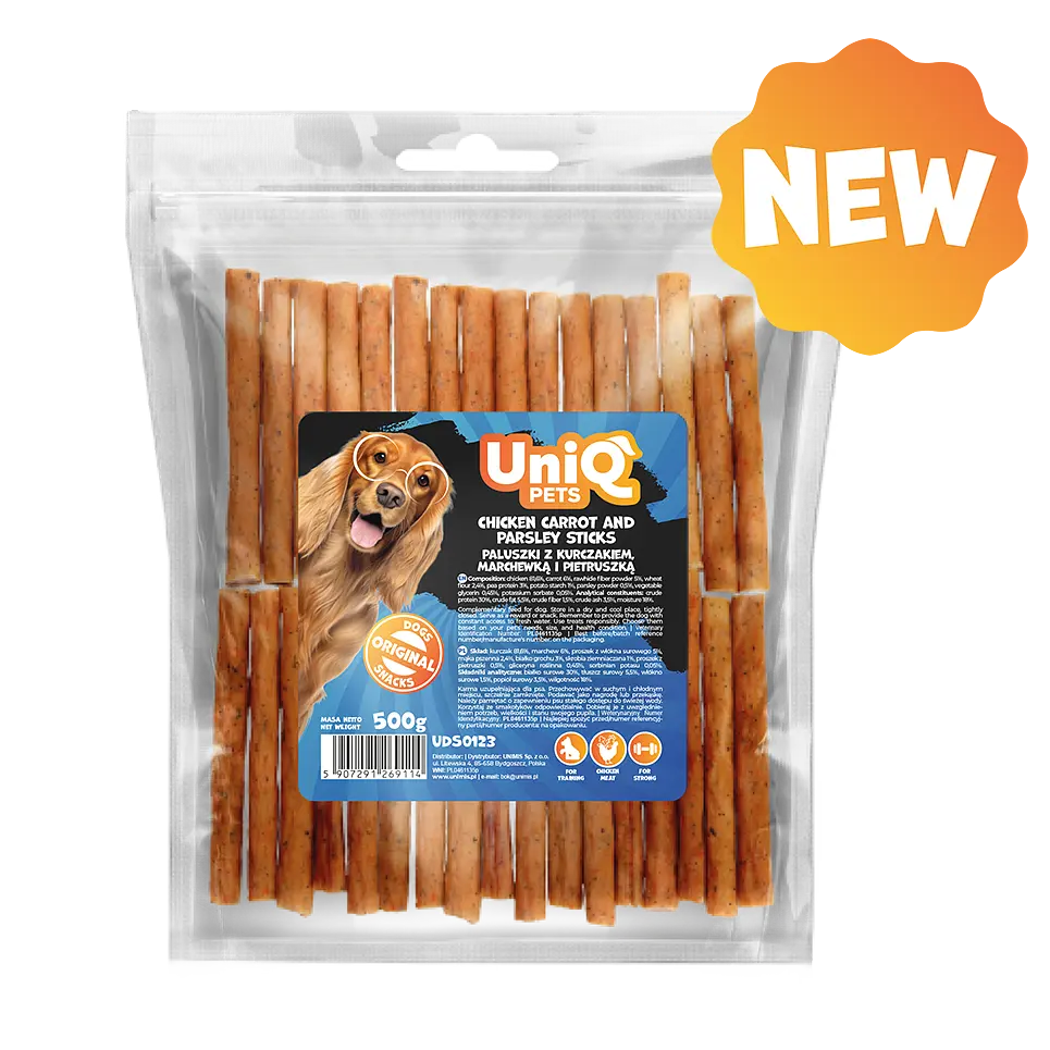 Ласощі для собак UniQ PETS стіки з курки, моркви та петрушки, 500 г - фото 4