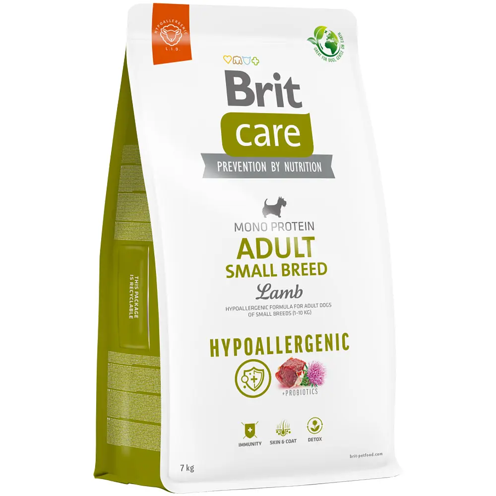 Сухий корм для дорослих собак малих порід Brit Care Dog Hypoallergenic Adult Small Breed гіпоалергенний з ягням 7 кг - фото 2