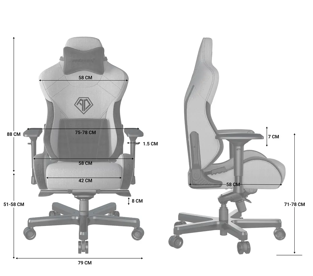 Крісло ігрове Anda Seat T-Pro 2 Size XL Blue/Black (AD12XLLA-01-SB-F) - фото 15