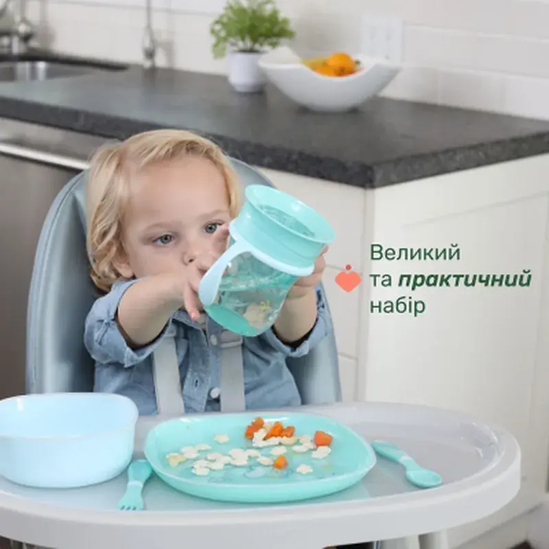 Набір дитячого посуду Chicco Set Pappa 12 м+ блакитний (16201.25) - фото 6