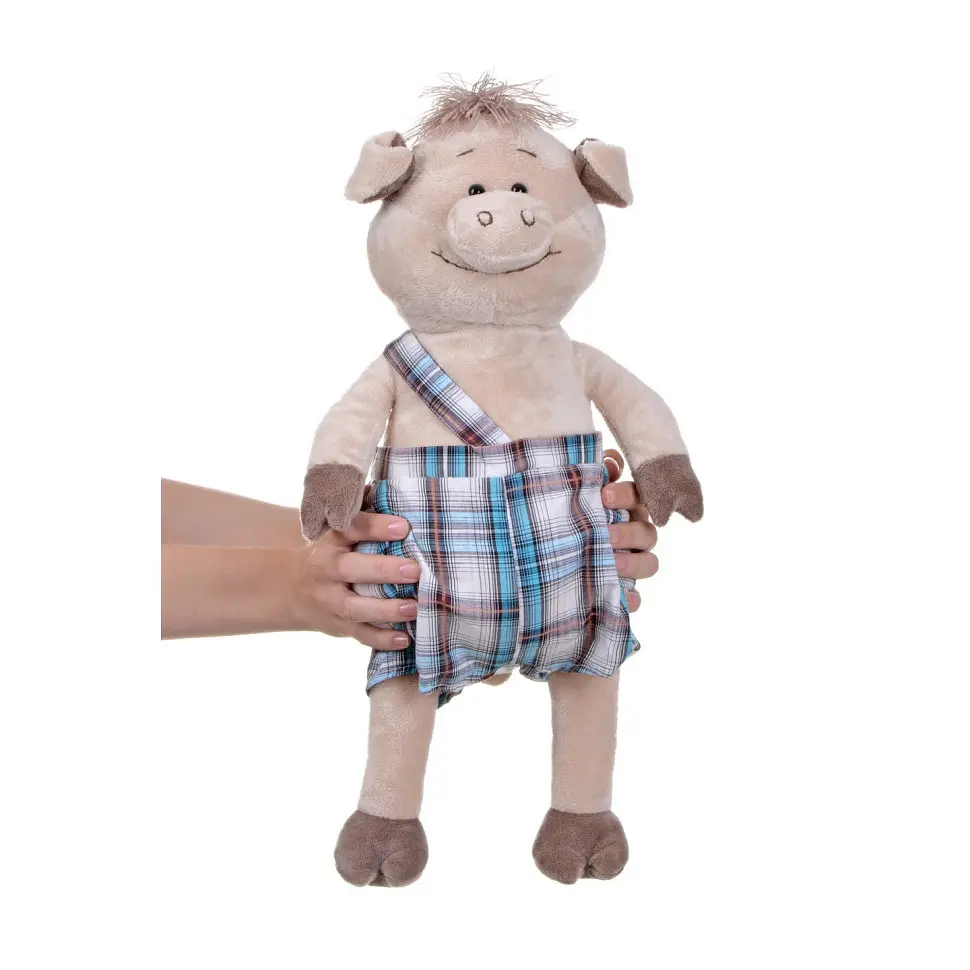 М'яка іграшка Same Toy Порося в комбінезоні 45 см THT706 - фото 4